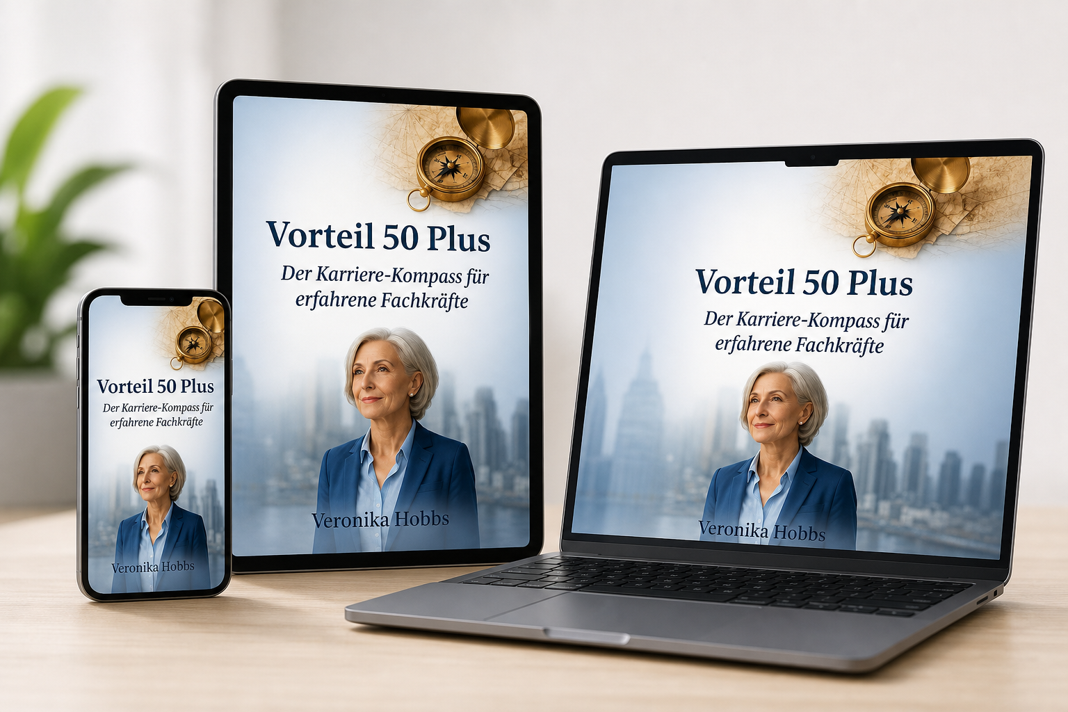 Mockup des digitalen Karriere-Kompasses Vorteil 50 Plus